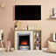 Be Modern Eccleston Oak brown Chrome effect Electric Fire suite