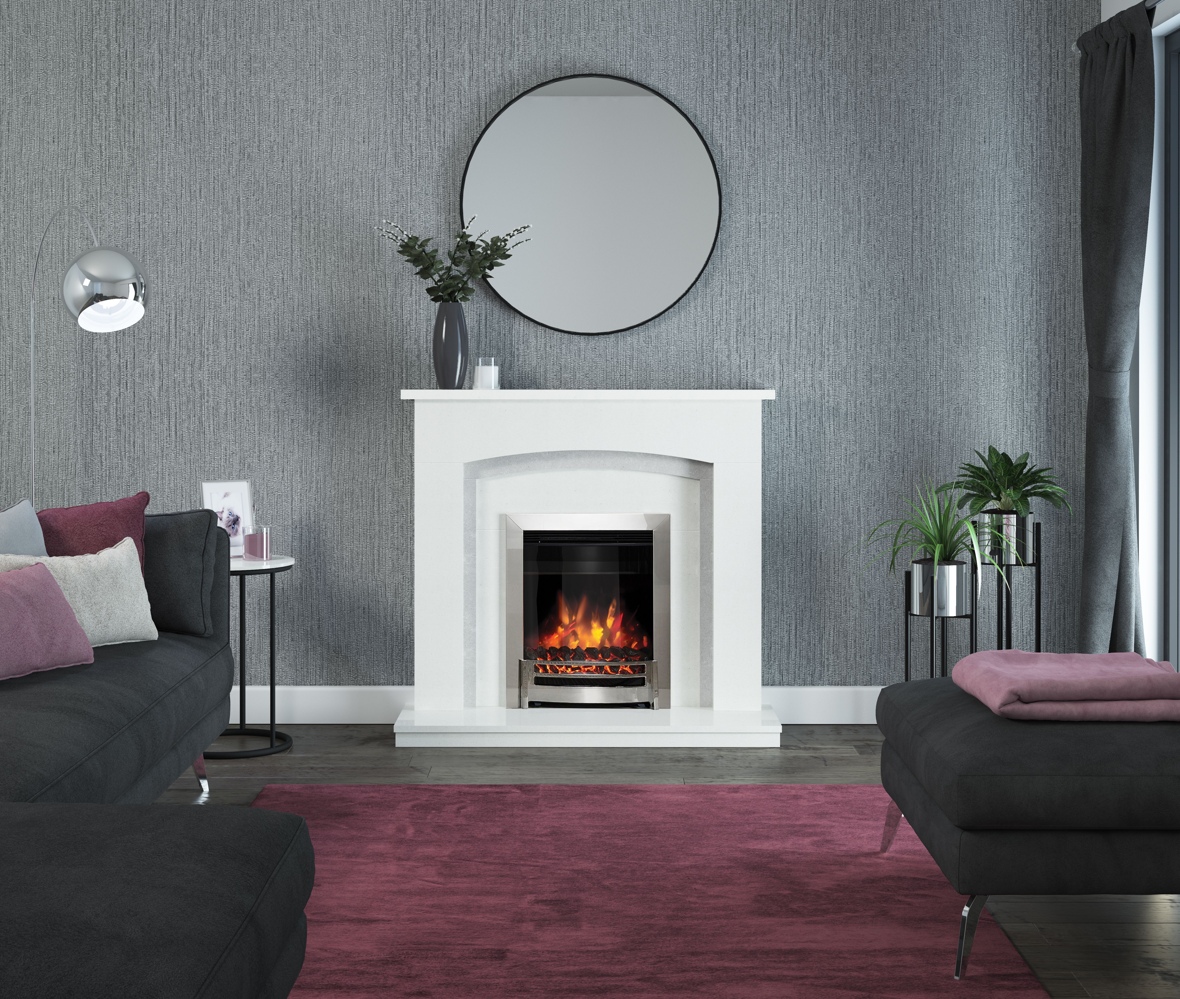 Be Modern Edana 2kW Chrome effect Electric Fire