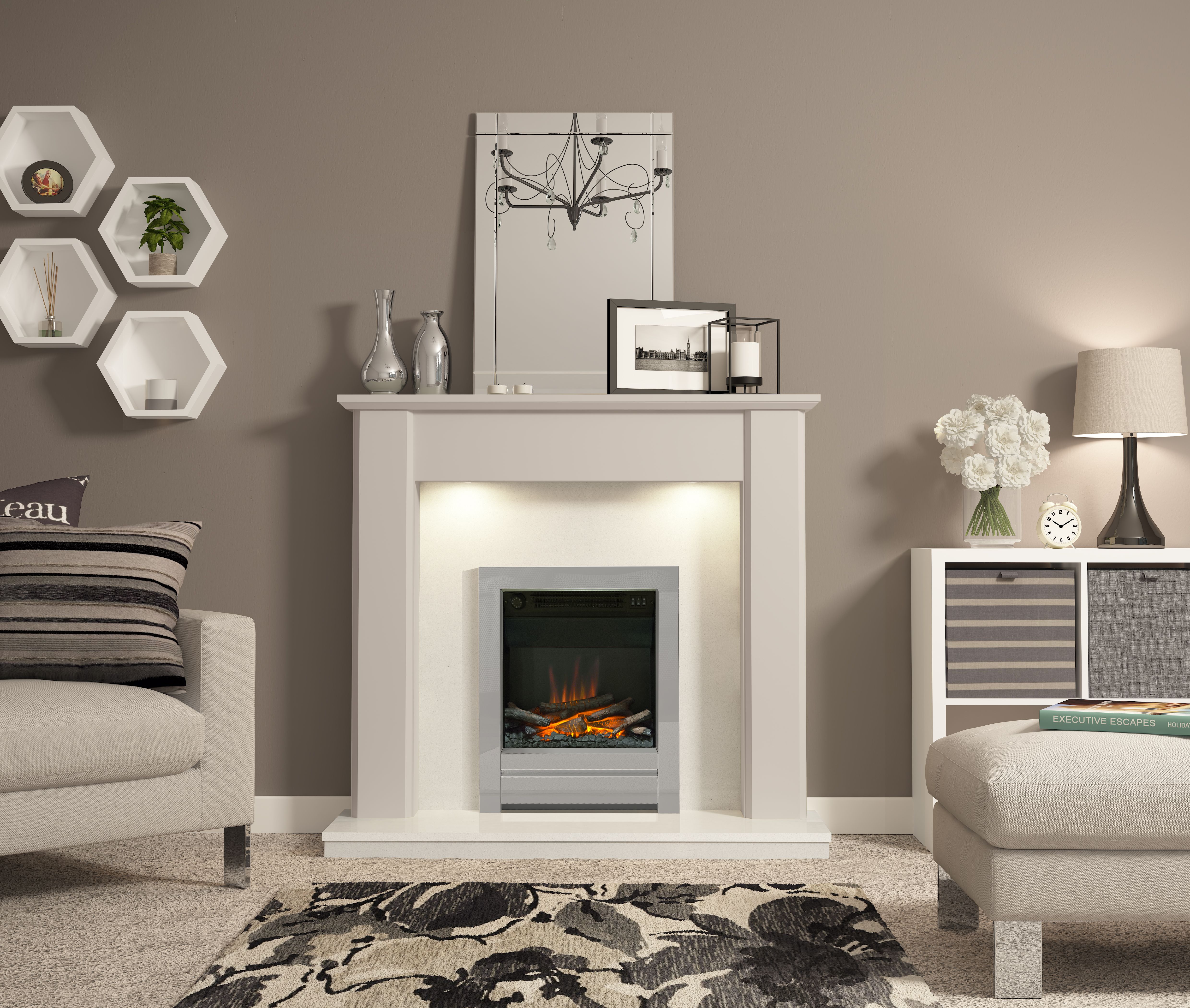 Be Modern Ekon 2kW Chrome effect Electric Fire