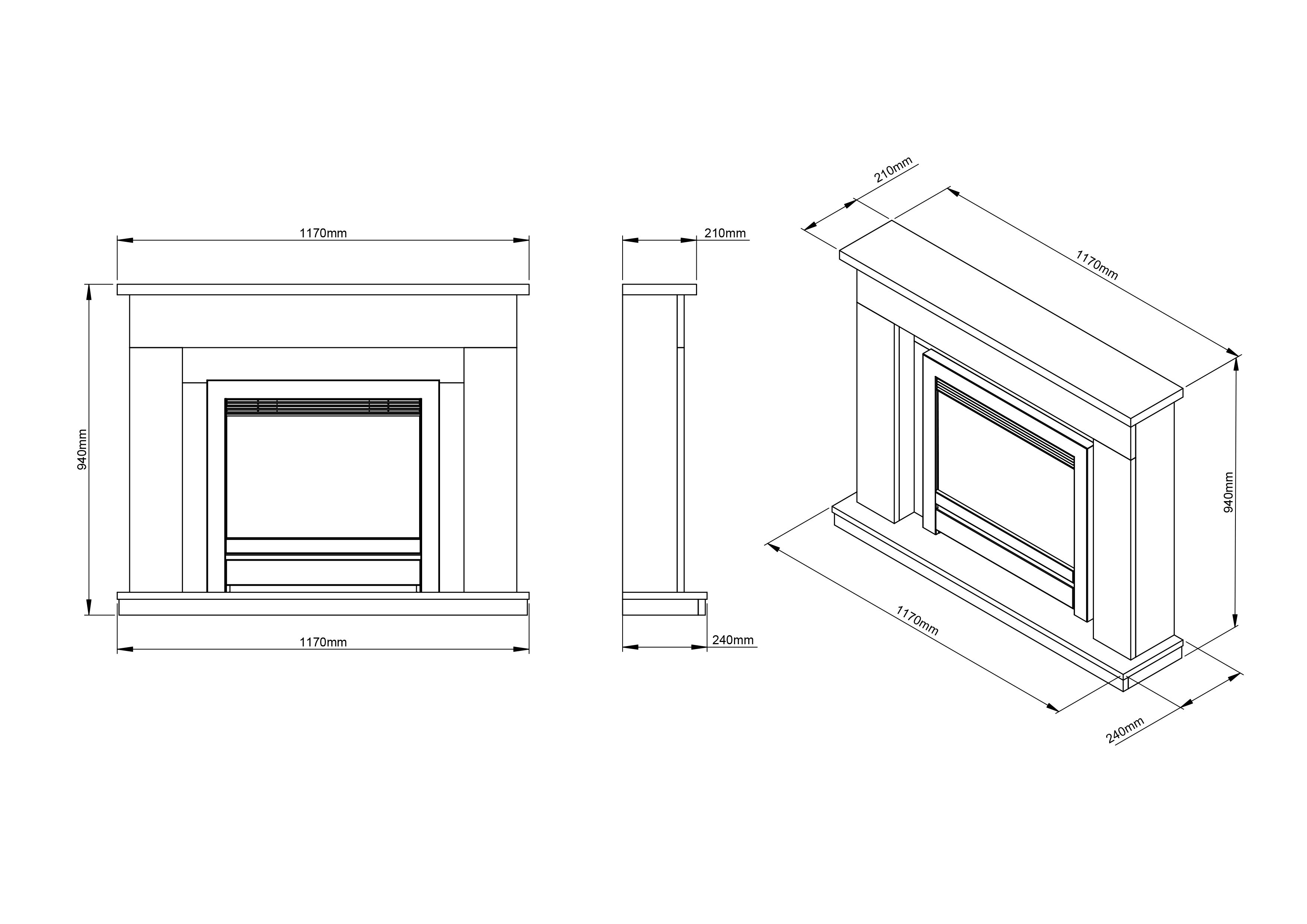 Be Modern Ellenslea White marble Electric Fire suite