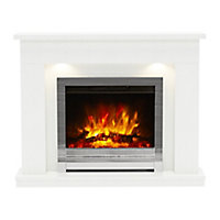 Be Modern Ellenslea White marble Electric Fire suite