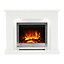 Be Modern Ellenslea White marble Electric Fire suite