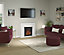 Be Modern Evelina Black & white Chrome effect Electric Fire suite
