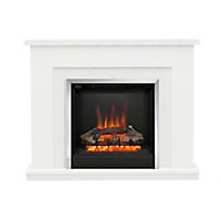 Be Modern Evelina Black & white Chrome effect Electric Fire suite