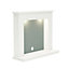 Be Modern Fontwell Sage green & white Fire surround set with Lights included