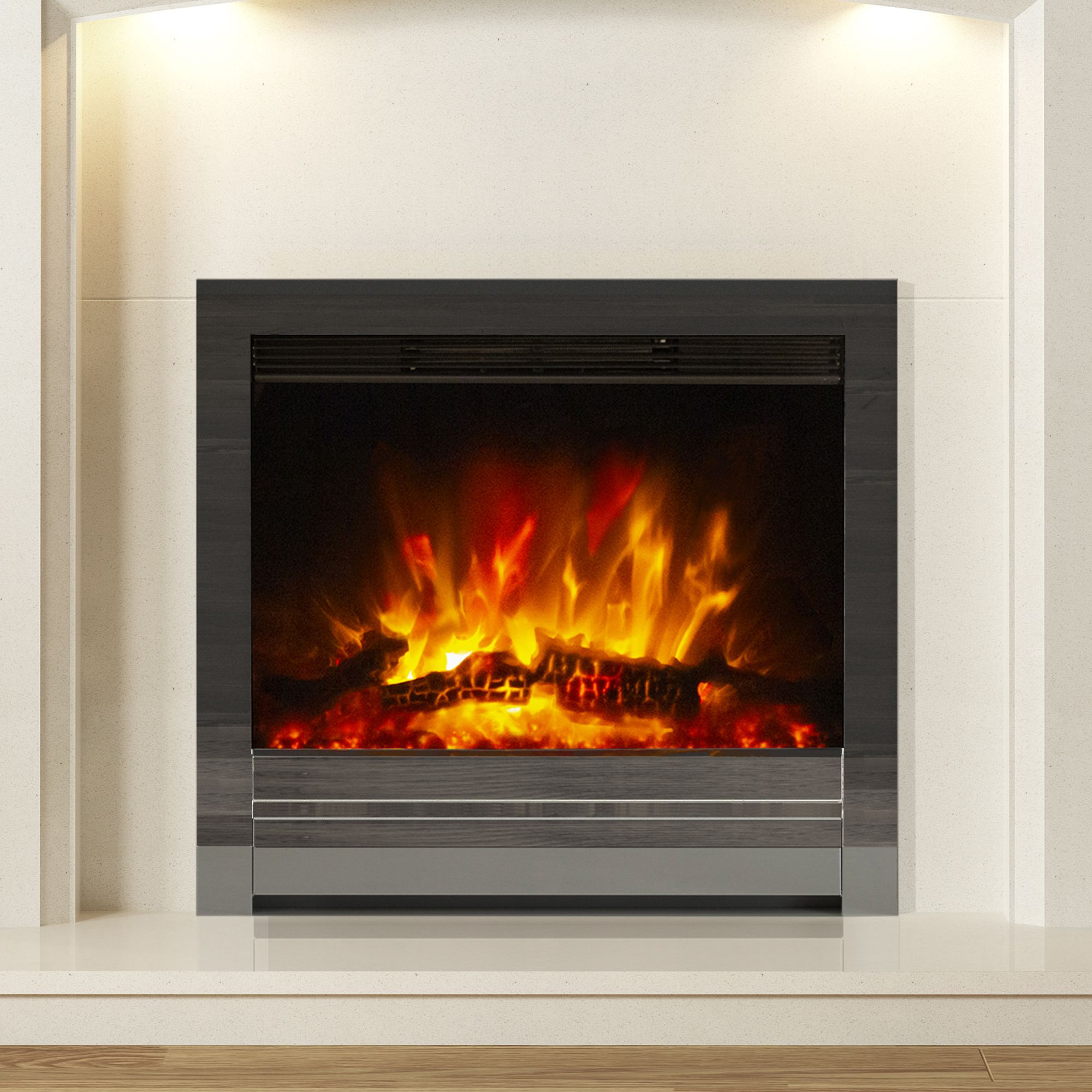Be Modern Kempton 2kW Black Nickel effect Electric Fire