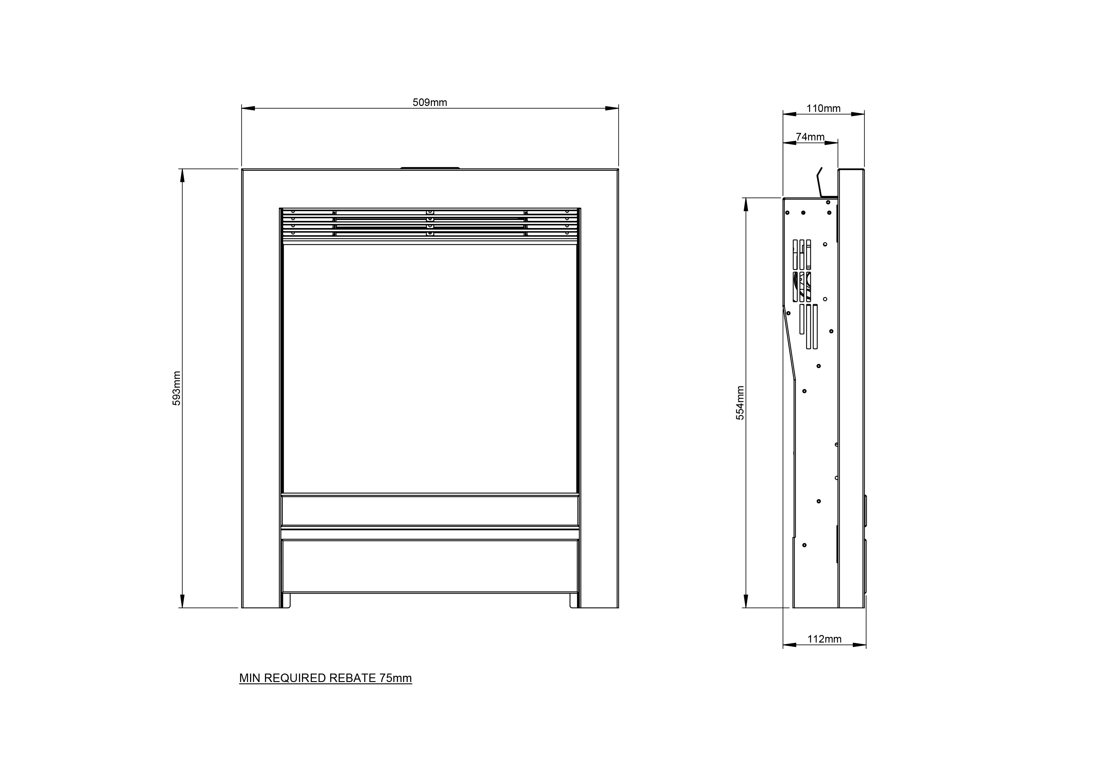 Be Modern Kempton Modern 2kW Polished Chrome effect Electric Fire