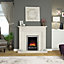 Be Modern Mariano Manila Micro Marble Chrome effect Electric Fire suite