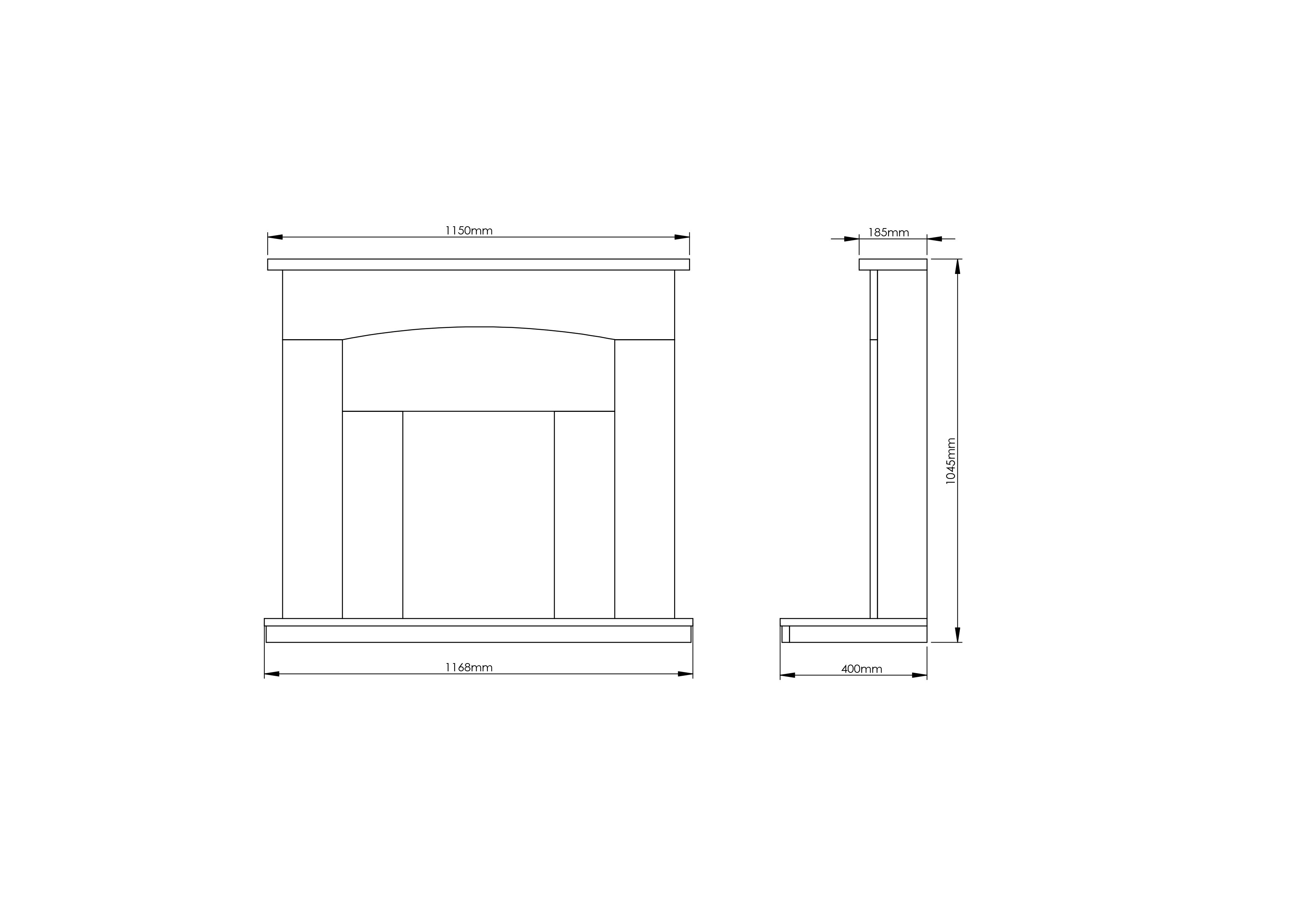 Be Modern Midland Manila Fire surround set with Lights included