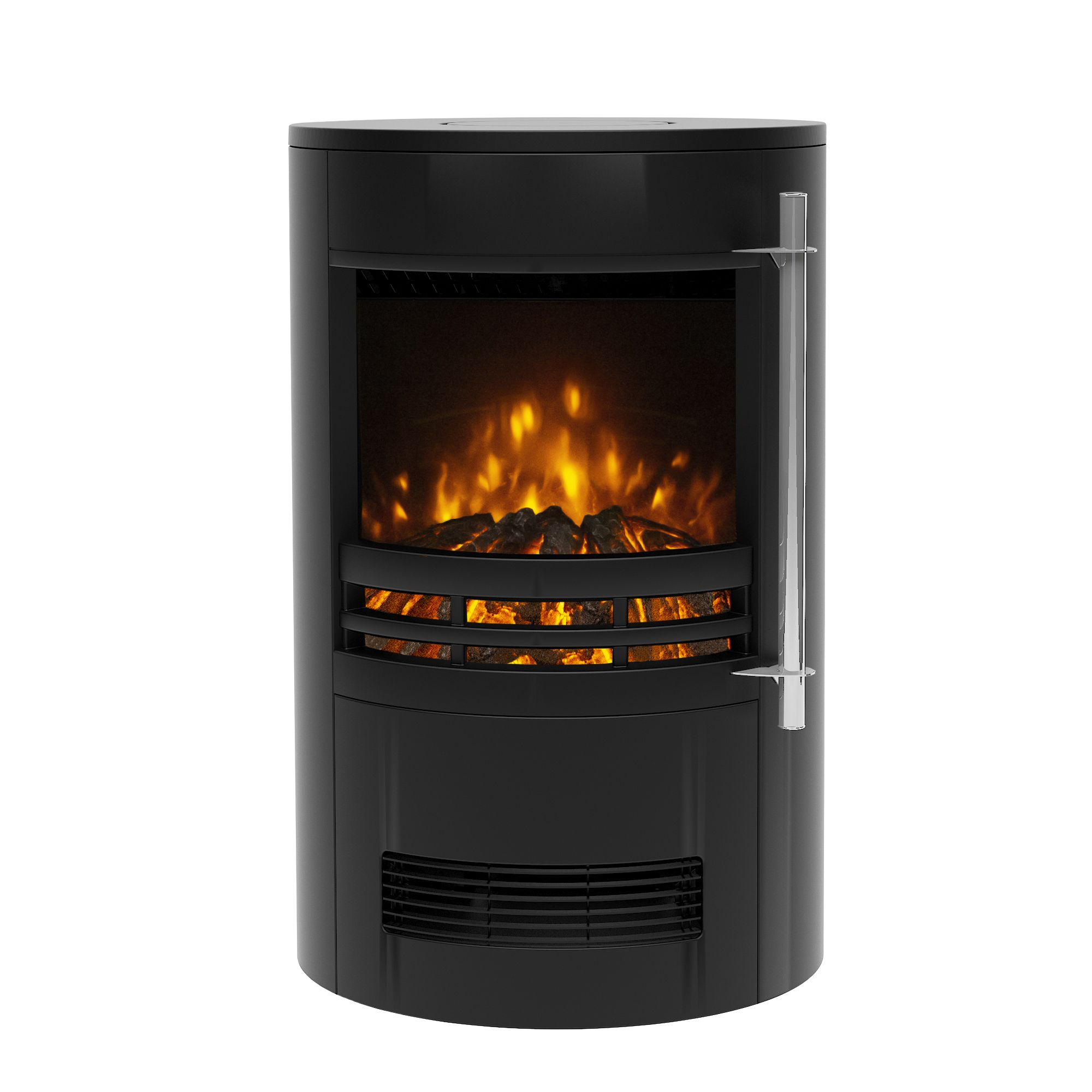 Be Modern Orba Modern 2kW Matt Black Cast iron effect Electric Stove