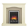 Be Modern Penelope Soft white Suede effect Electric Fire suite