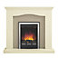 Be Modern Penelope Soft white Suede effect Electric Fire suite