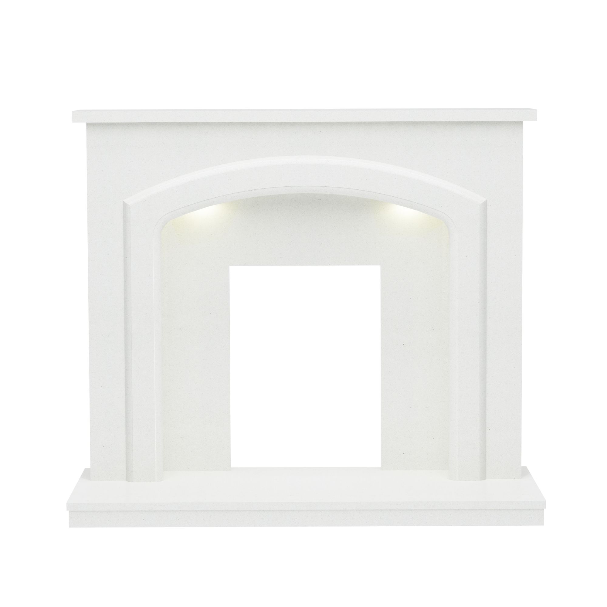 Be Modern Perlita White Fire surround set with Lights included