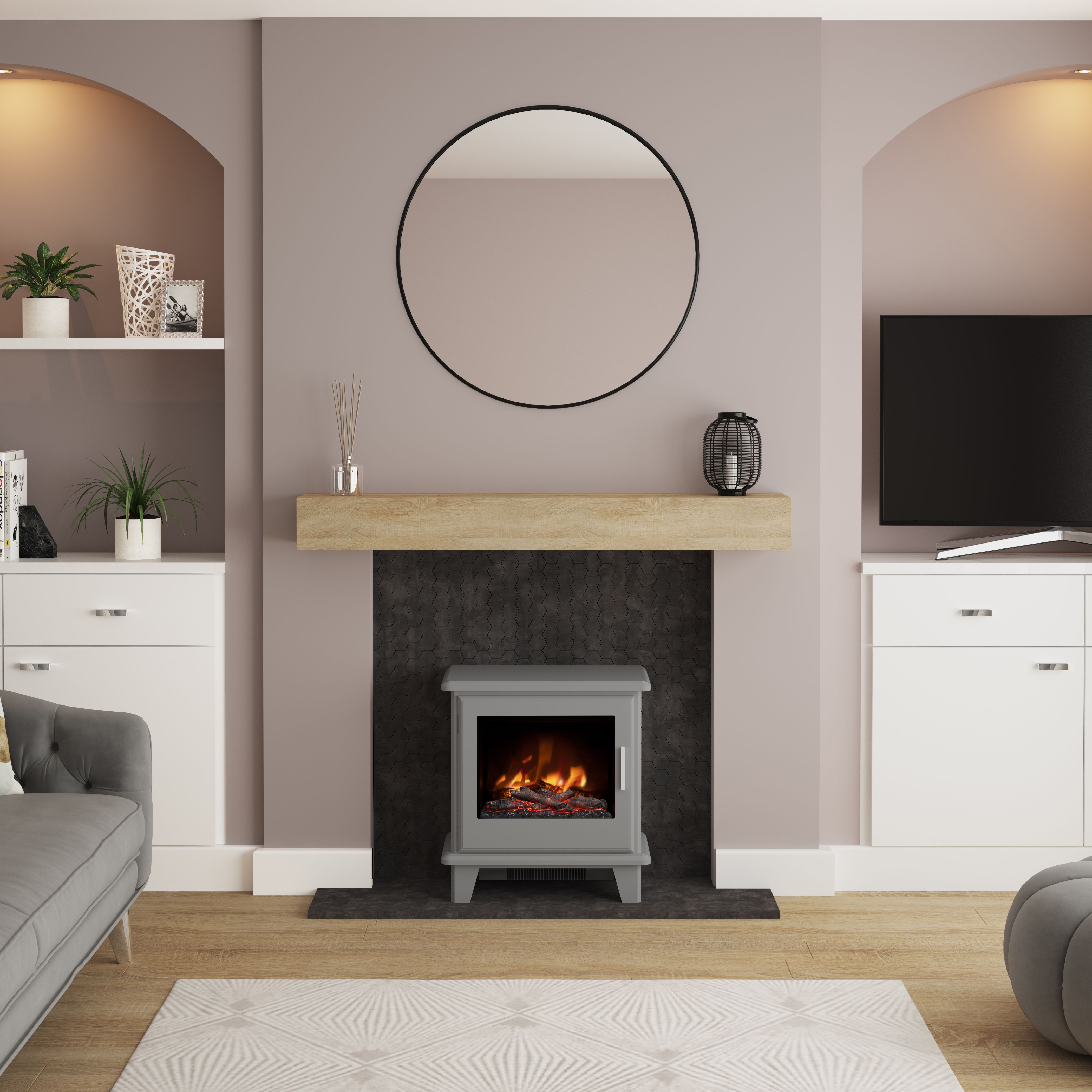 Be Modern Wilmslow Modern 2kW Matt Grey Electric Stove