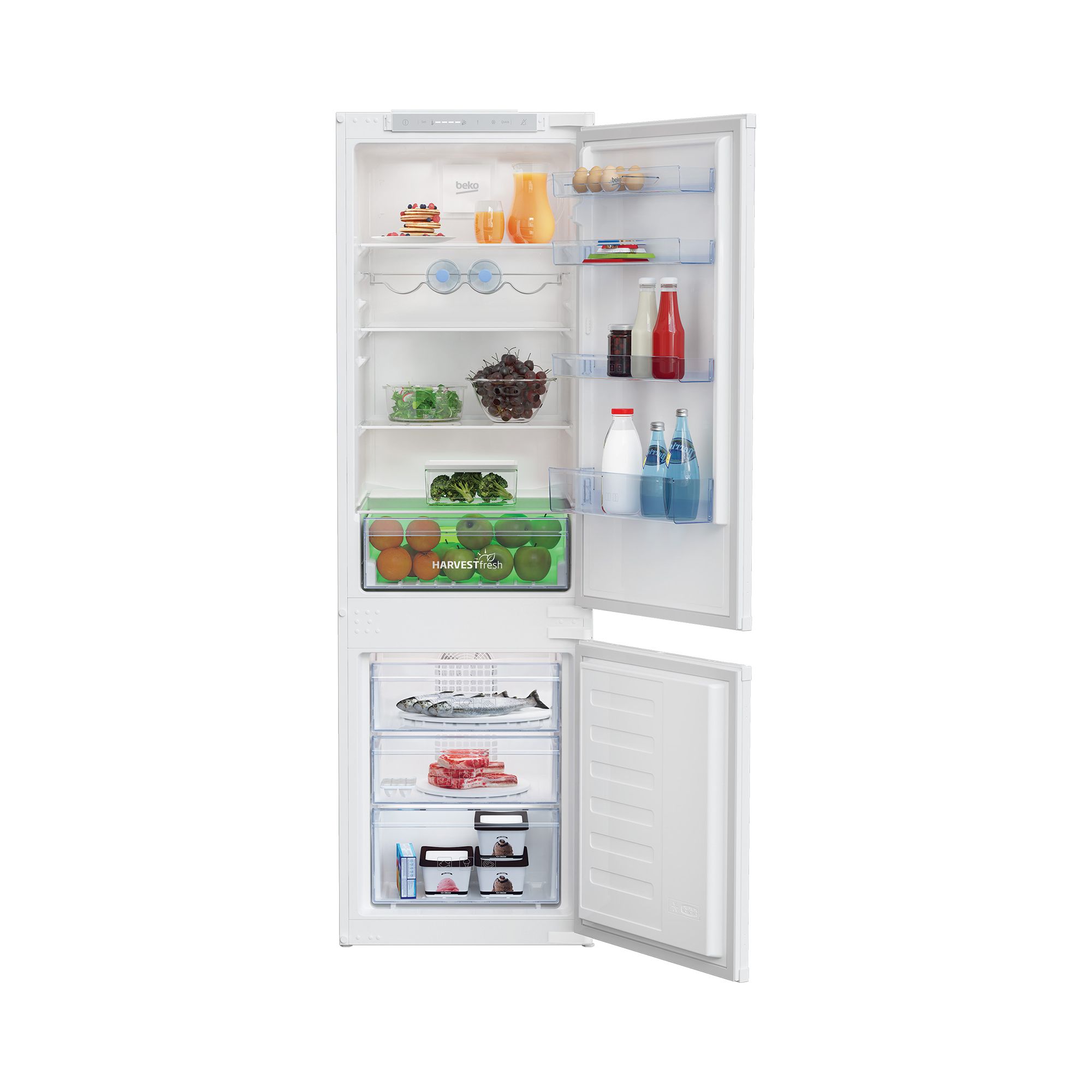 Beko BCFD4V73 60:40 Integrated Frost free Fridge freezer