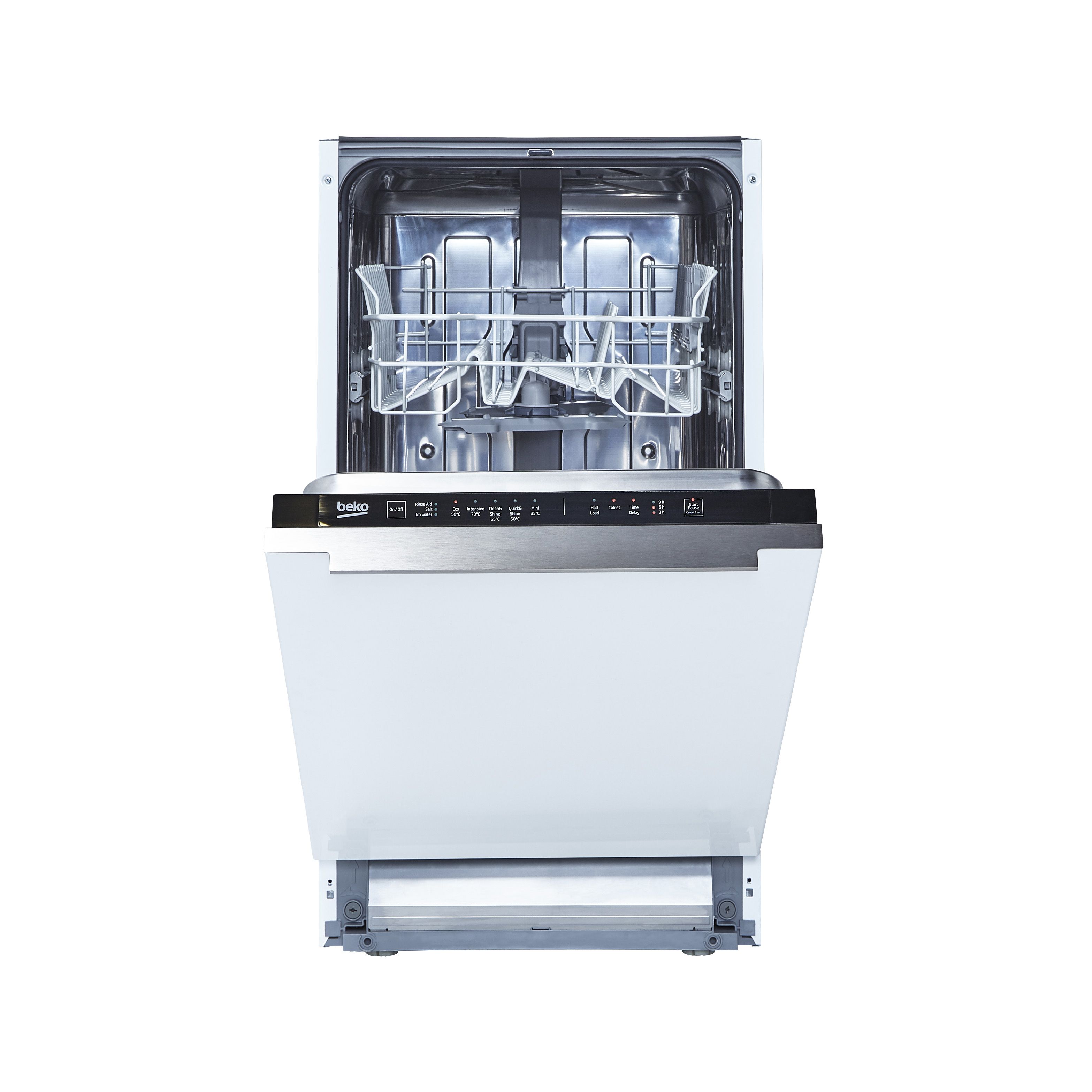 Beko DIS15Q10 Integrated Black & white Slimline Dishwasher Tradepoint