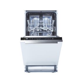 Beko DIS15Q10 Integrated Slimline Dishwasher - Black & white