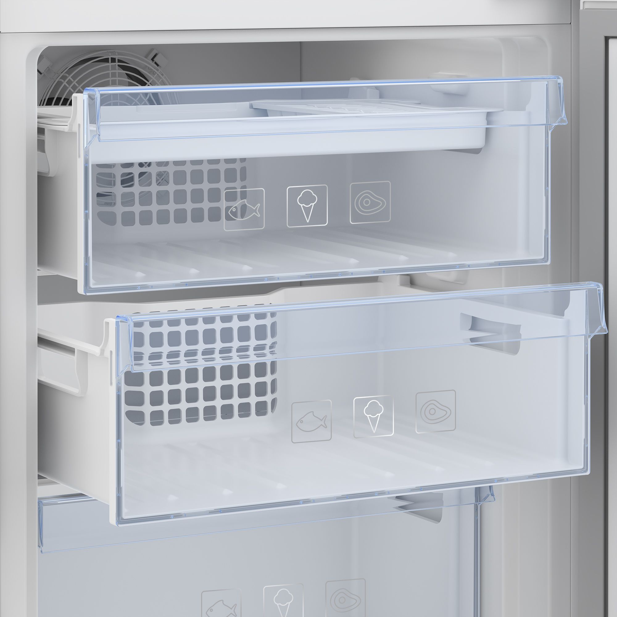 Beko ICQFD355 50:50 Integrated Frost free Fridge freezer - White