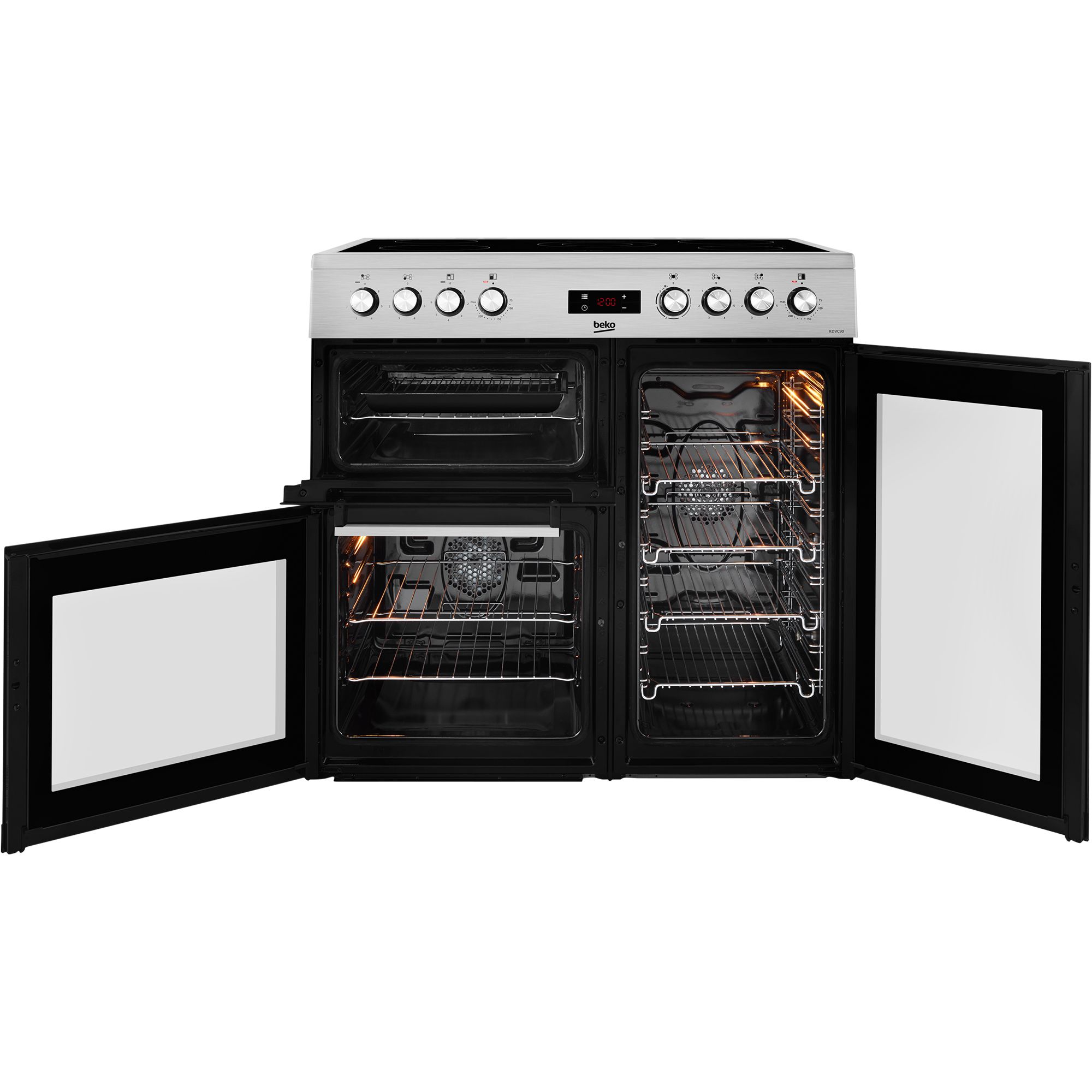 Beko KDVC90X Freestanding Electric Range cooker with Ceramic Hob - Stainless steel effect