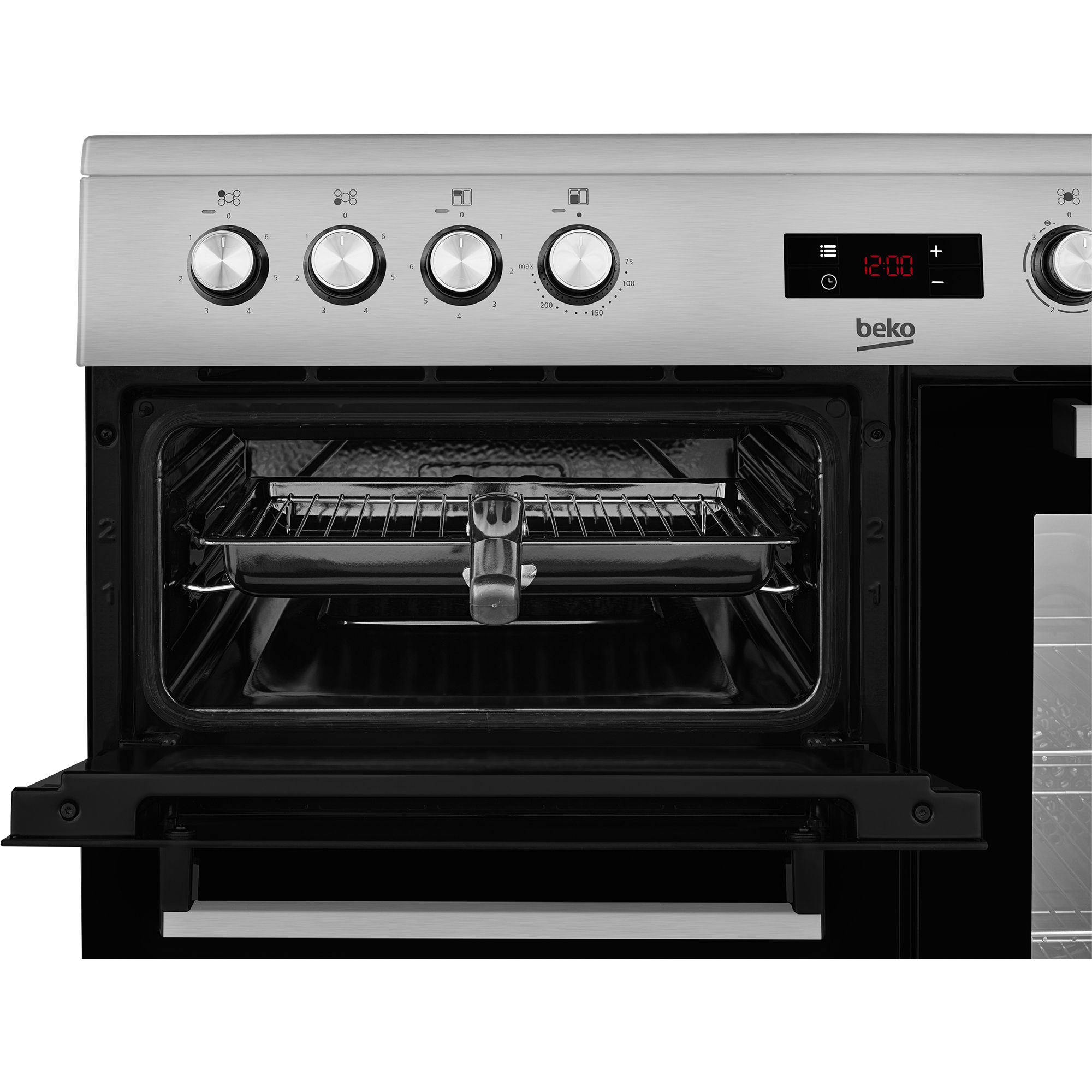 Beko KDVC90X Freestanding Electric Range cooker with Ceramic Hob - Stainless steel effect