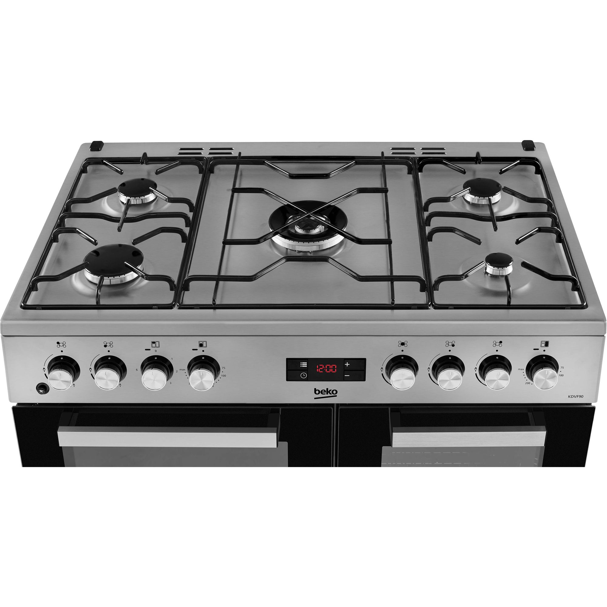 Beko KDVF90X Freestanding Electric Range cooker with Gas Hob - Stainless steel effect