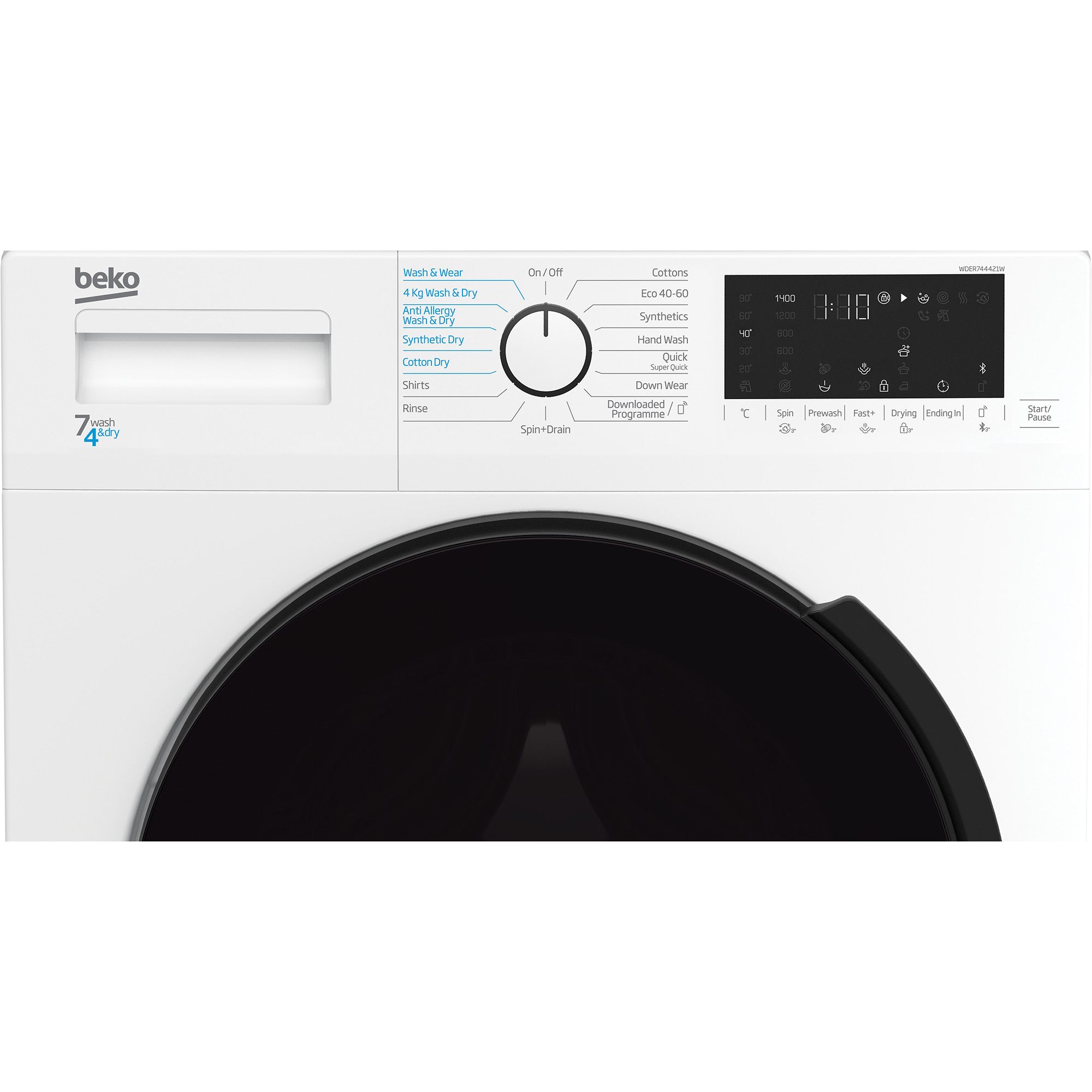 Beko WDER744421W 7kg/4kg Freestanding Condenser Washer dryer - White