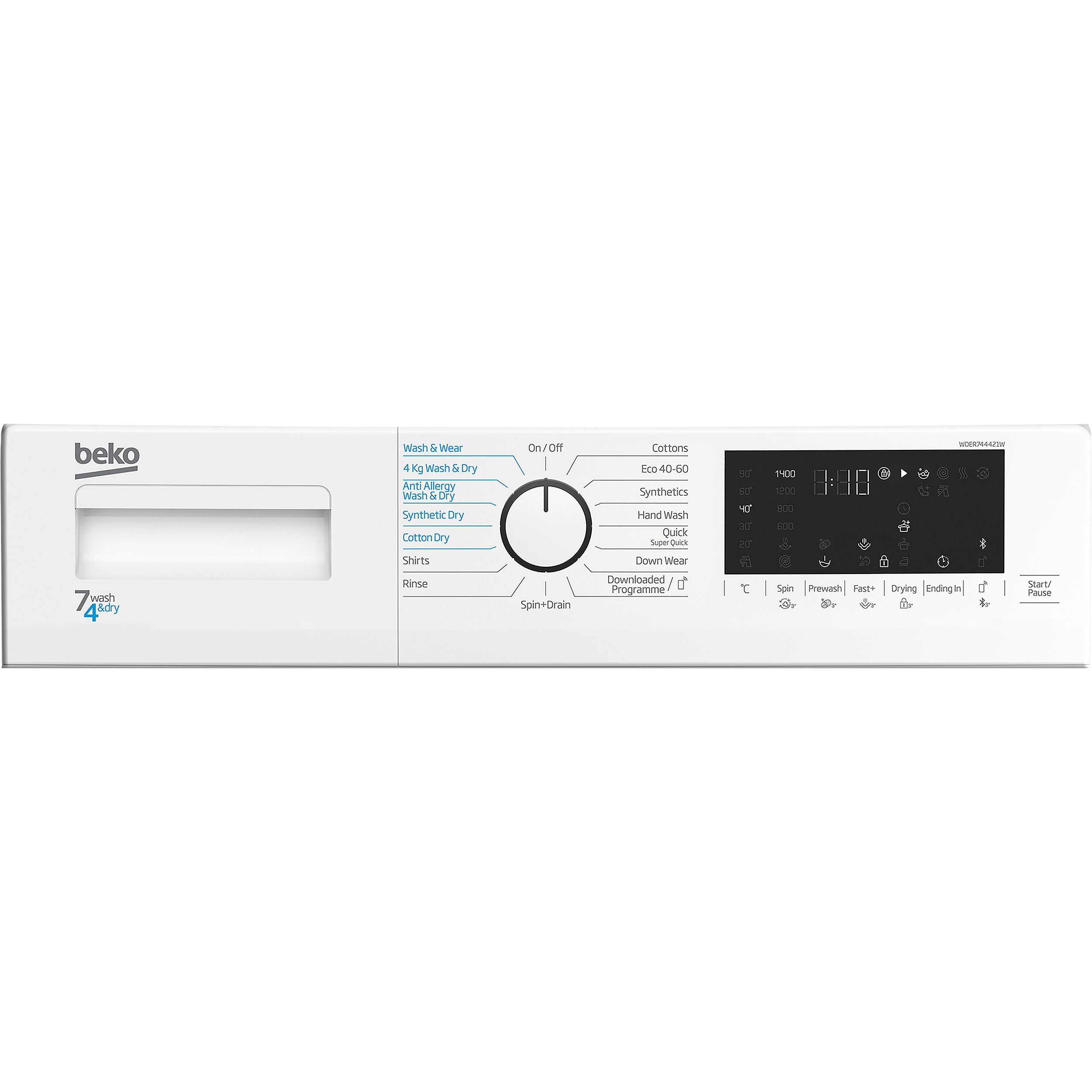 Beko WDER744421W 7kg/4kg Freestanding Condenser Washer dryer - White