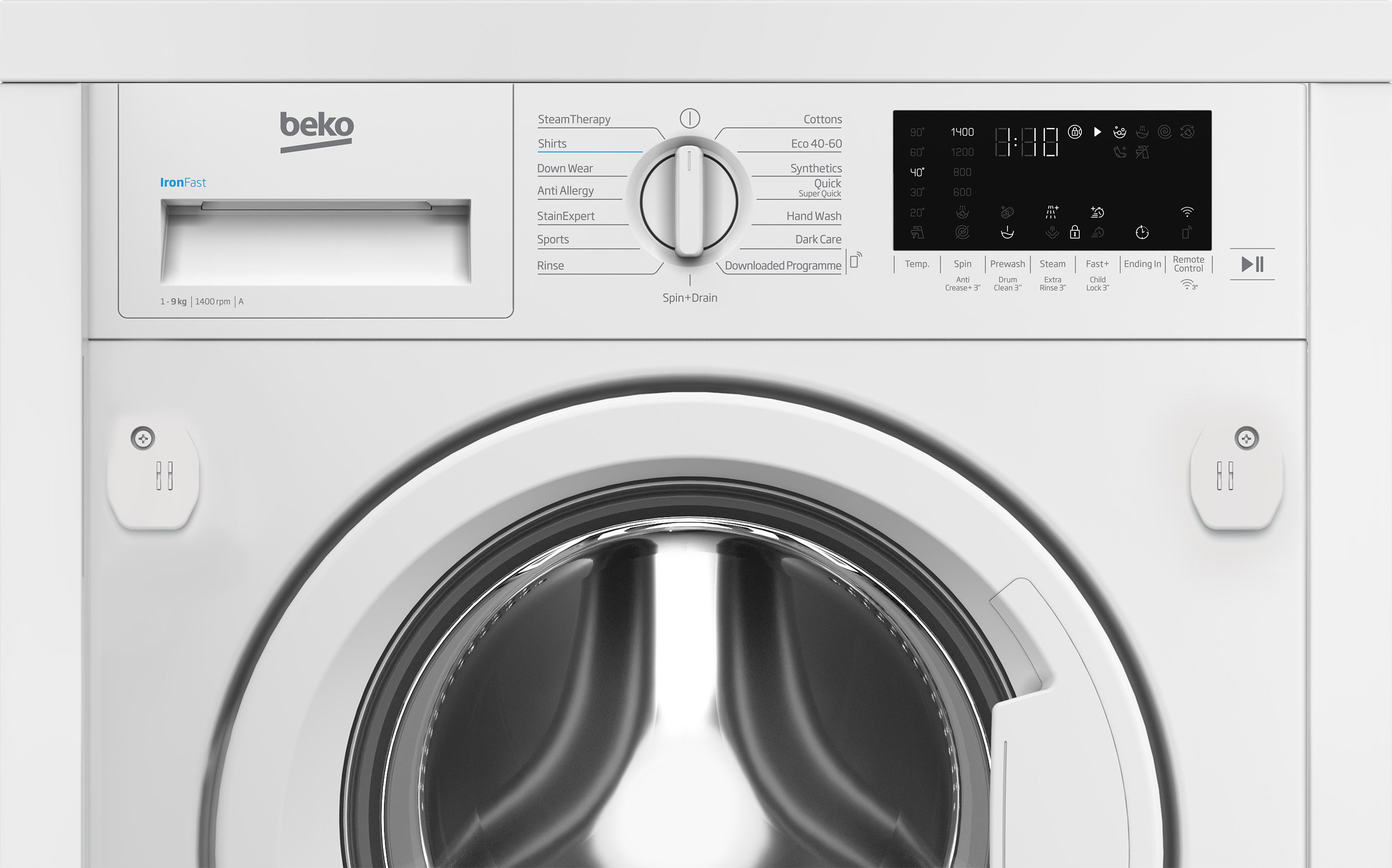 Beko WTIK94121F 9kg Built-in 1400rpm Washing machine - White