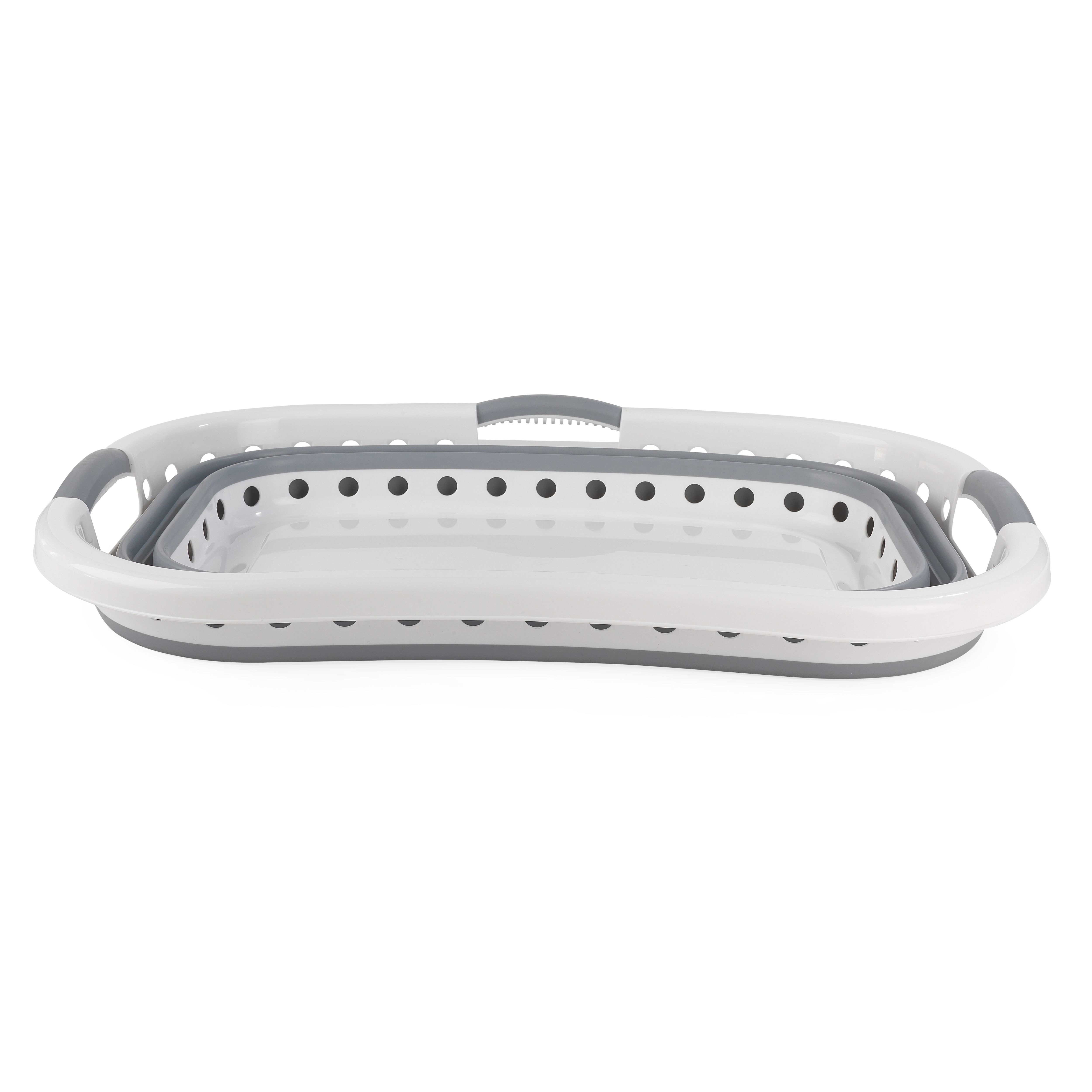 Beldray Collapsible hip hugger Grey Polypropylene Laundry basket, 37L