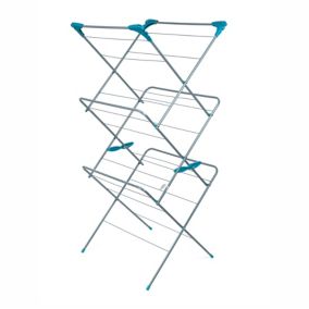 Beldray Elegant Blue Silver effect 3 tier Foldable Laundry Airer, 1.5m