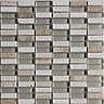 Belluno Beige Glass & marble Mosaic tile, (L)304mm (W)298mm
