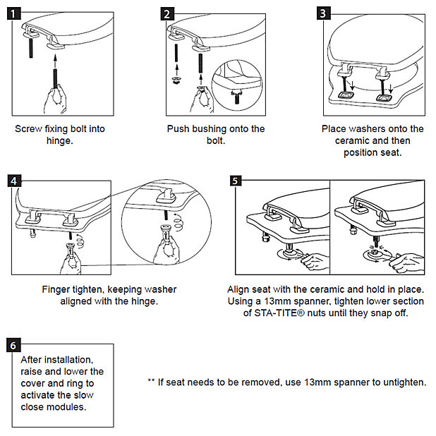 Bemis New York White Sta Tite Bottom Fix Soft Close Toilet Seat Tradepoint - Bemis Toilet Seat Instructions