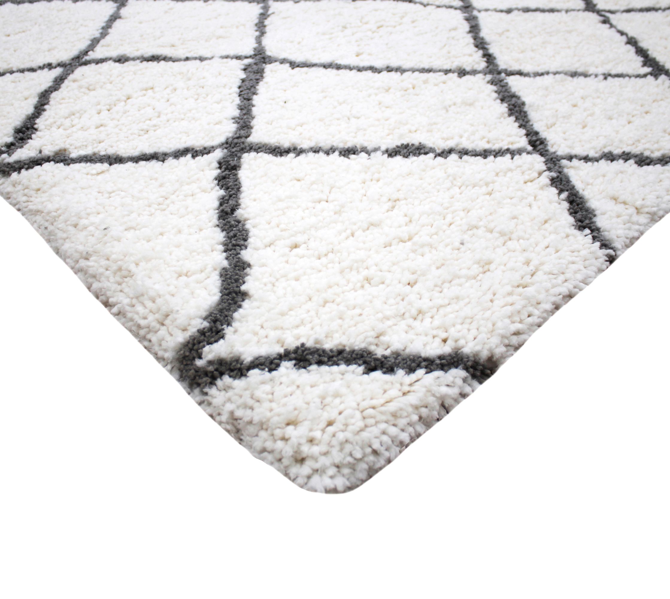 Berber White/Black Geometric Rug 170cmx120cm