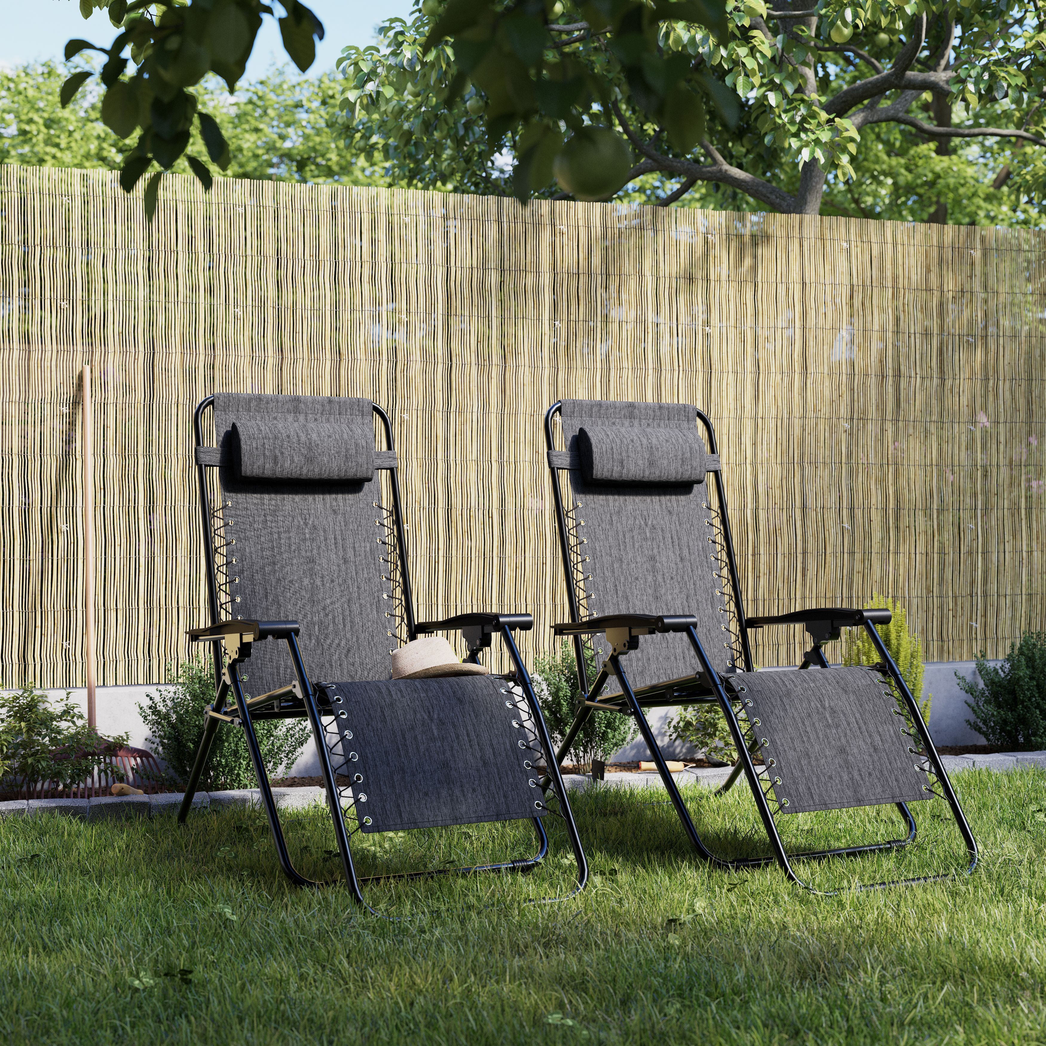 Bergama Grey Metal Gravity chair, Pack of 2