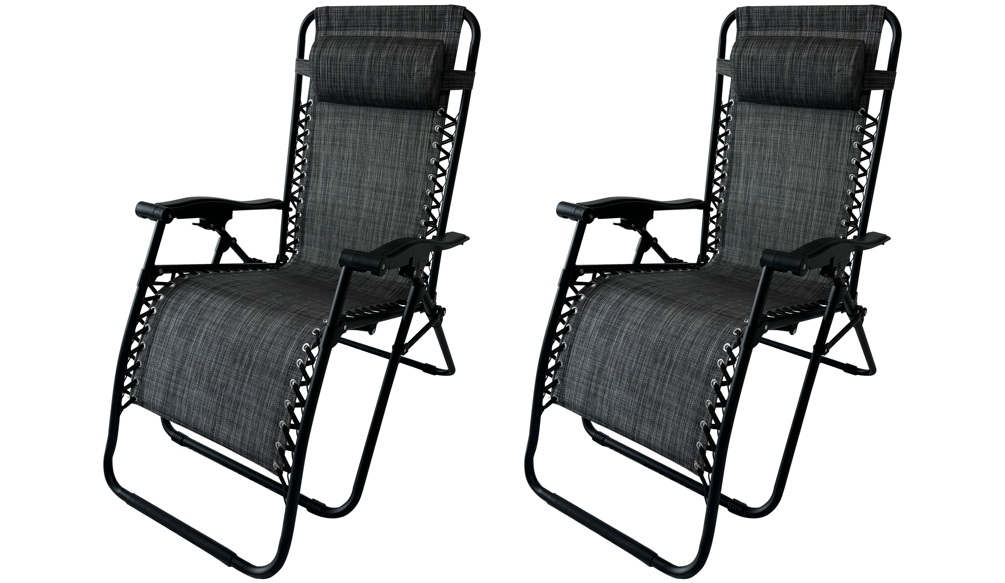 Bergama Grey Metal Gravity chair, Pack of 2