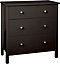 Bergen Coffee 3 Drawer Chest of drawers (H)834mm (W)804mm (D)410mm