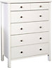 Bergen White 6 Drawer Chest of drawers (H)1058mm (W)804mm (D)410mm