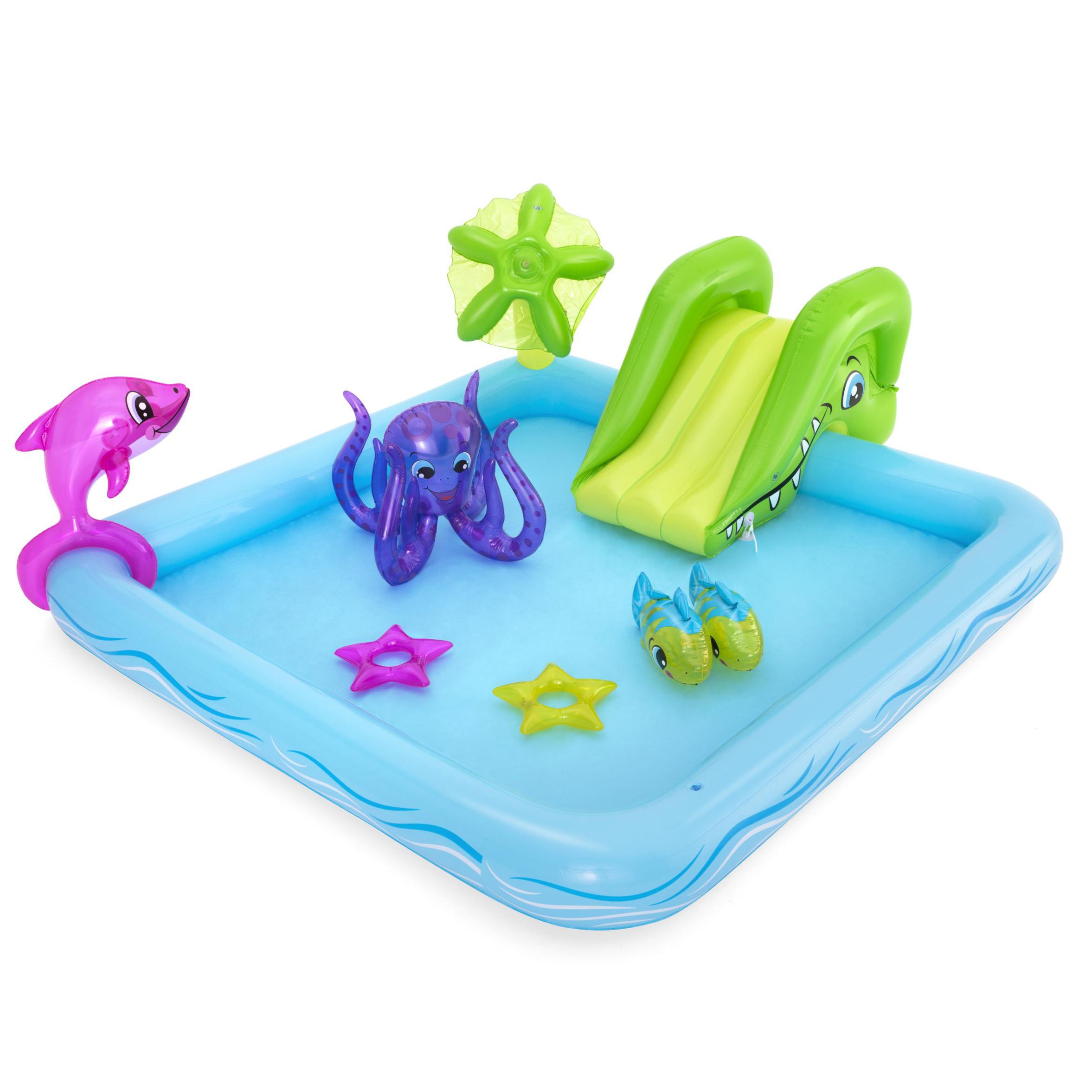 Bestway Fantastic aquarium Water park Polyvinyl chloride (PVC) Paddling pool (W) 2.06m x (L) 2.39m