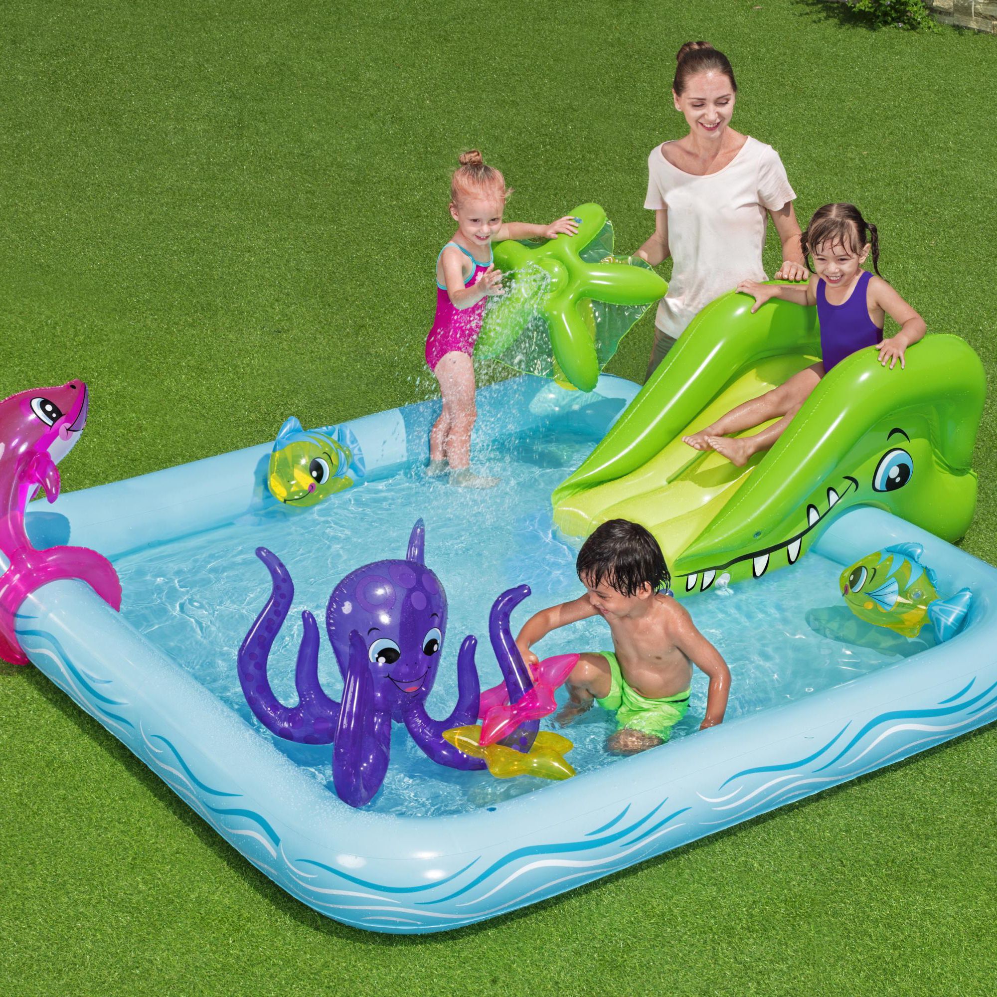 Bestway Fantastic aquarium Water park Polyvinyl chloride (PVC) Paddling pool (W) 2.06m x (L) 2.39m