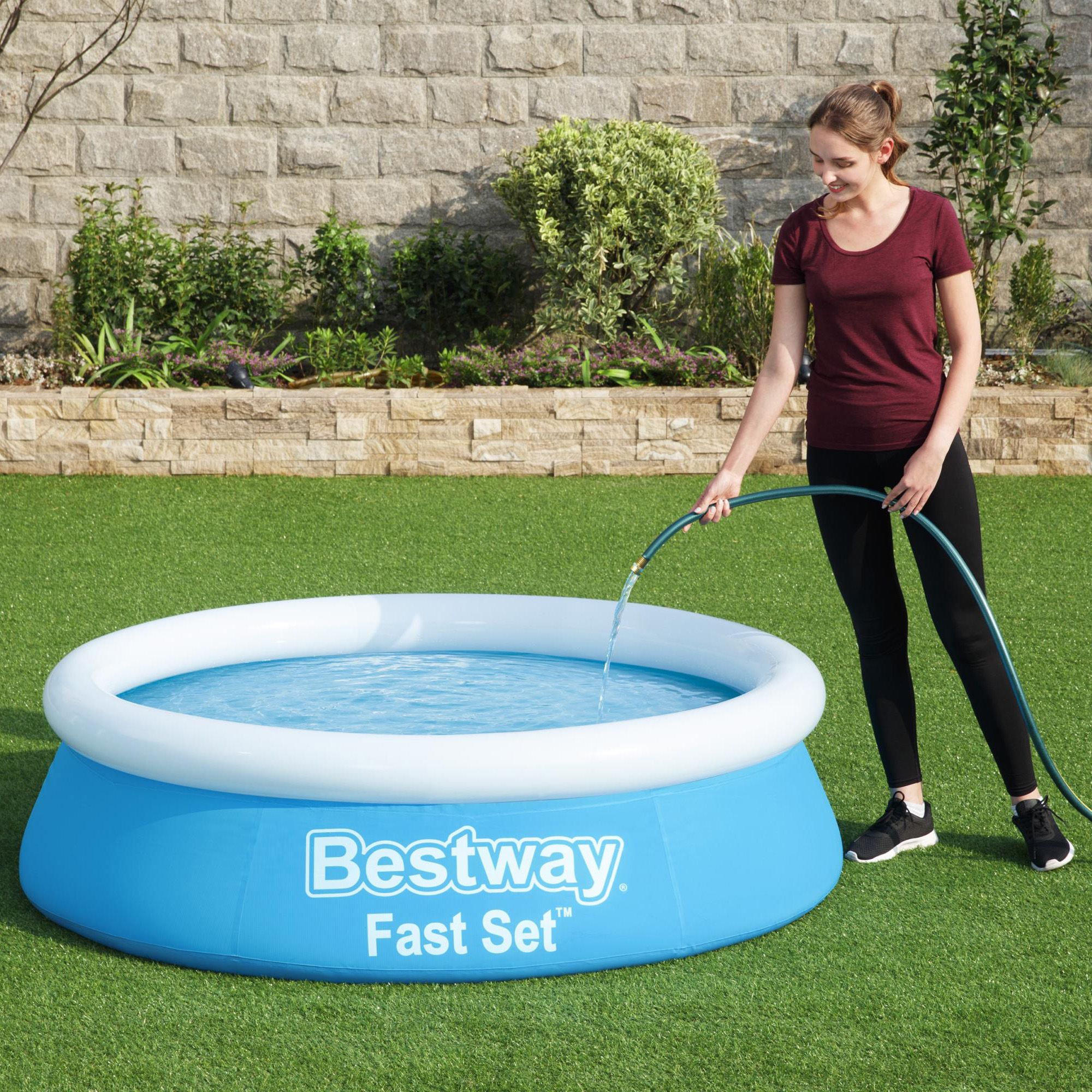 Bestway Fast Set™ Plain ABS plastic & PVC Family lounge pool (W) 1.83m x (L) 1.83m