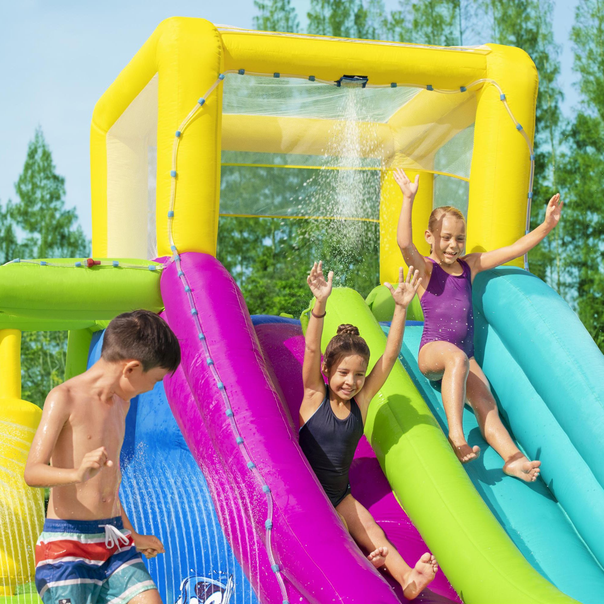 Kahuna twin peaks kids inflatable splash deals pool backyard water slide park