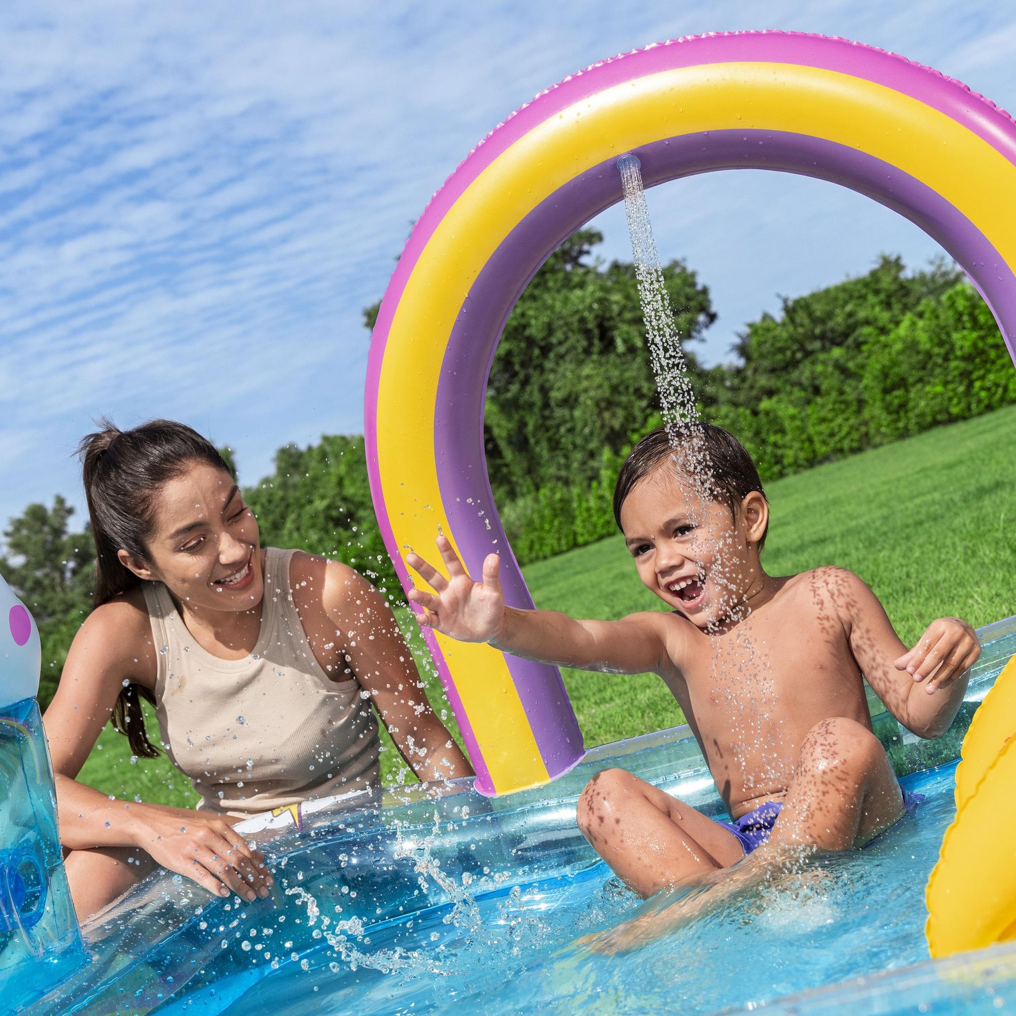 Bestway Rainbows & rays Multicolour Rectangular Rainbow PVC Water play centre With slide