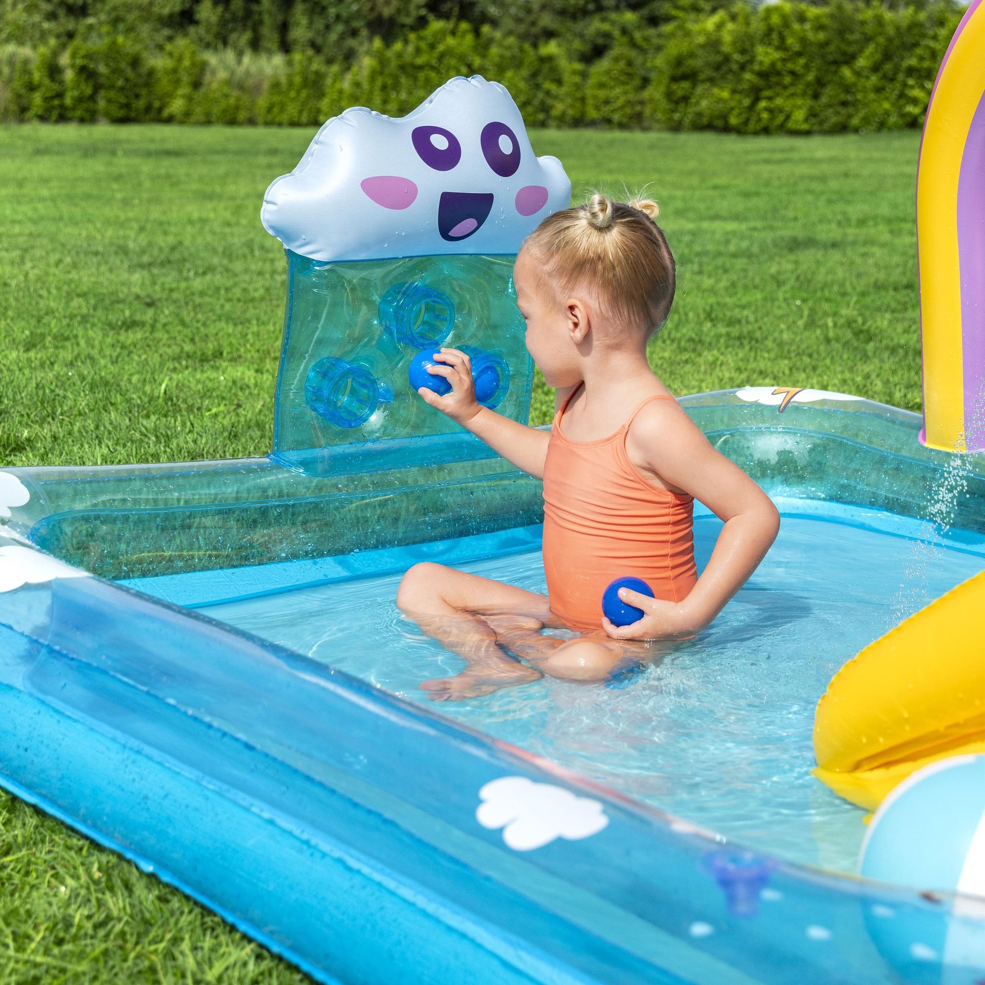 Bestway Rainbows & rays Multicolour Rectangular Rainbow PVC Water play centre With slide