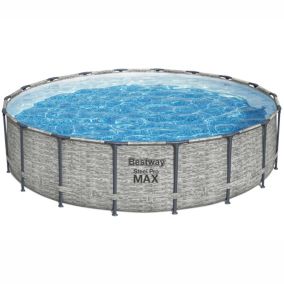 Bestway Steel Pro MAX™ Realistic Stone Print Polyvinyl chloride (PVC) & steel Pool (W) 5.49m x (L) 5.49m