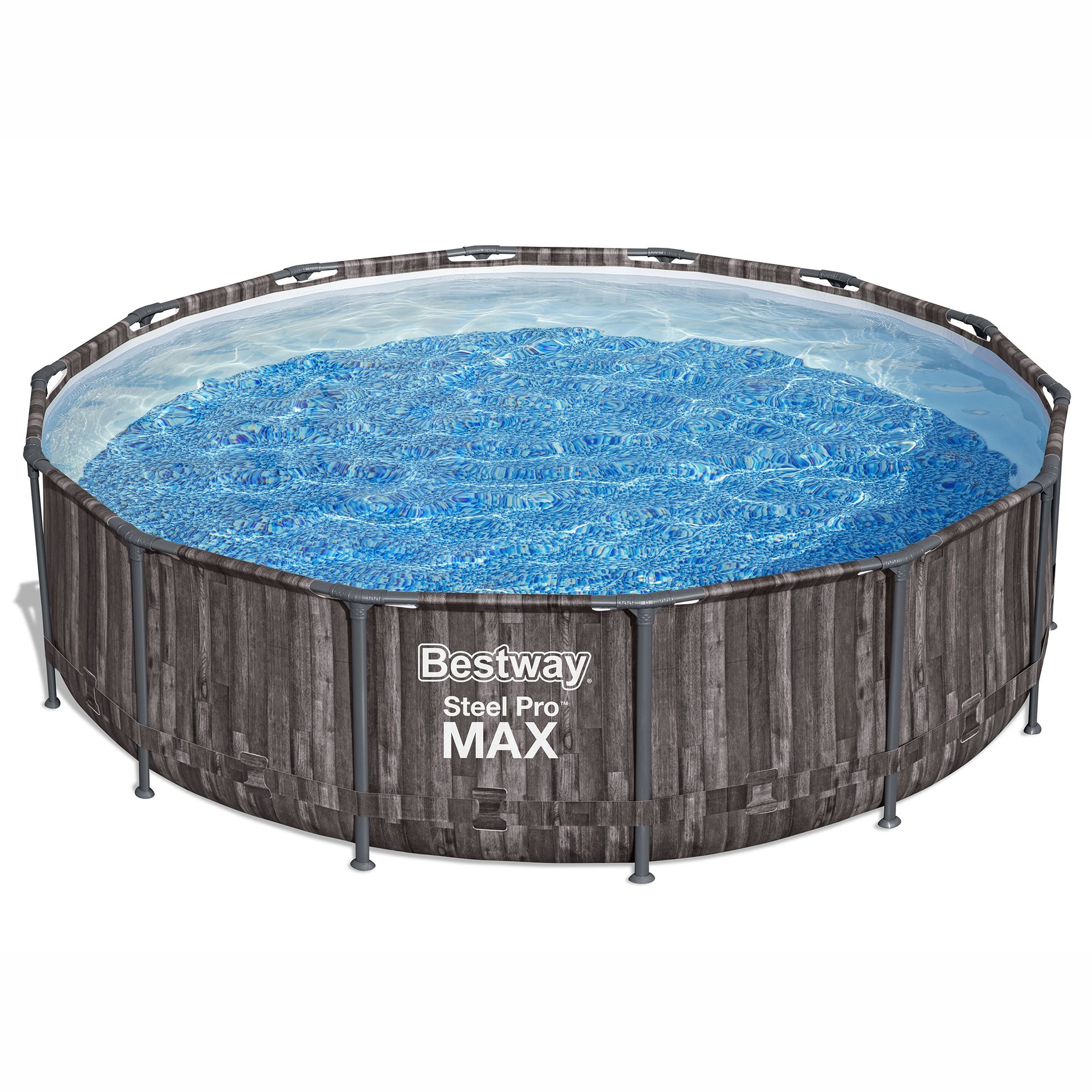 Bestway Steel Pro MAX™ Wood Effect Polyvinyl chloride (PVC) & steel Pool (W) 4.27m x (L) 4.27m