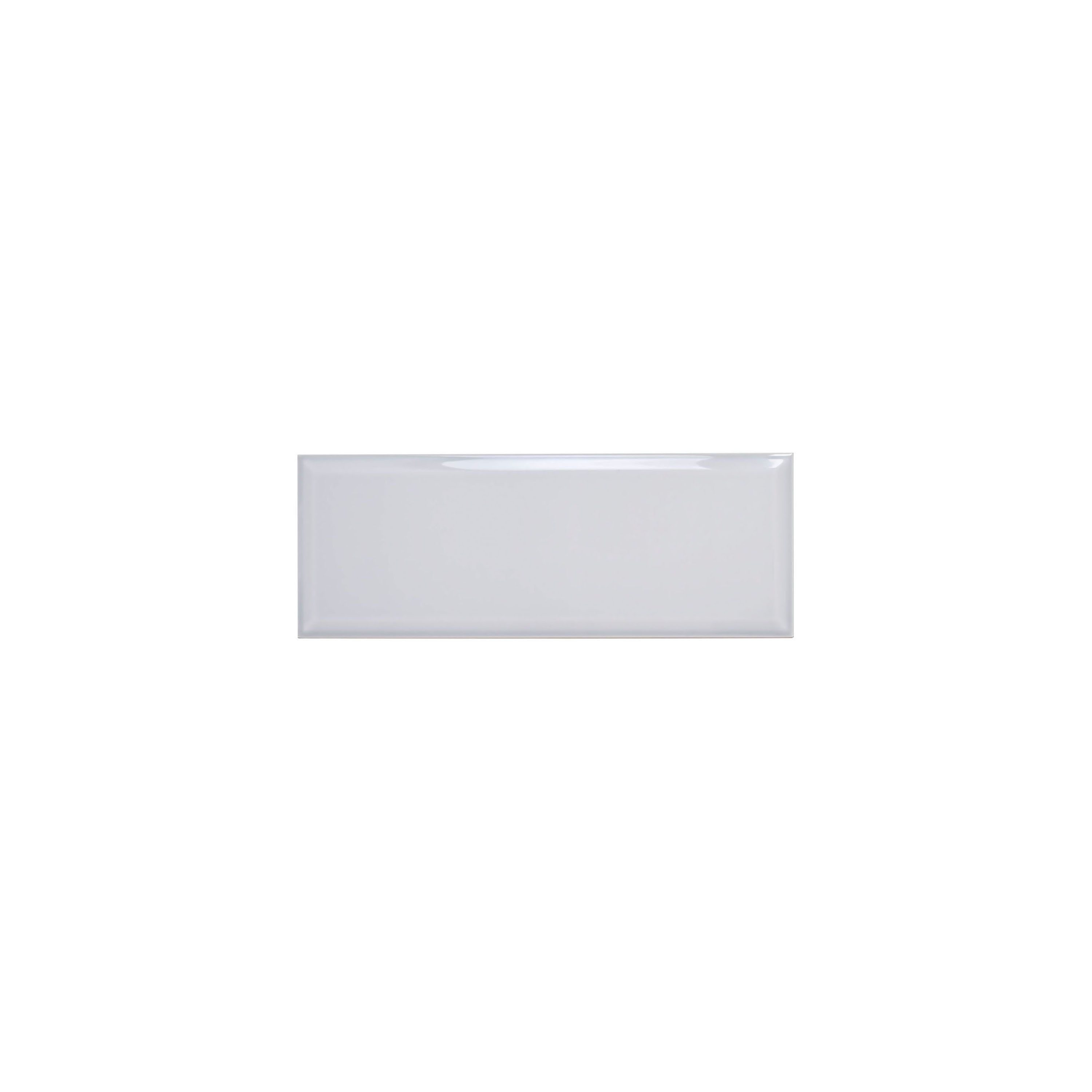 Bevel Dove Grey Gloss Ceramic Wall Tile, Pack of 17, (L)400mm (W)150mm