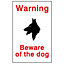 Beware of the dog Self-adhesive labels, (H)150mm (W)100mm