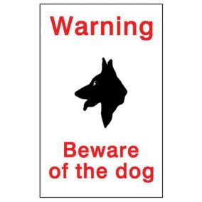 Beware of the dog Self-adhesive labels, (H)150mm (W)100mm
