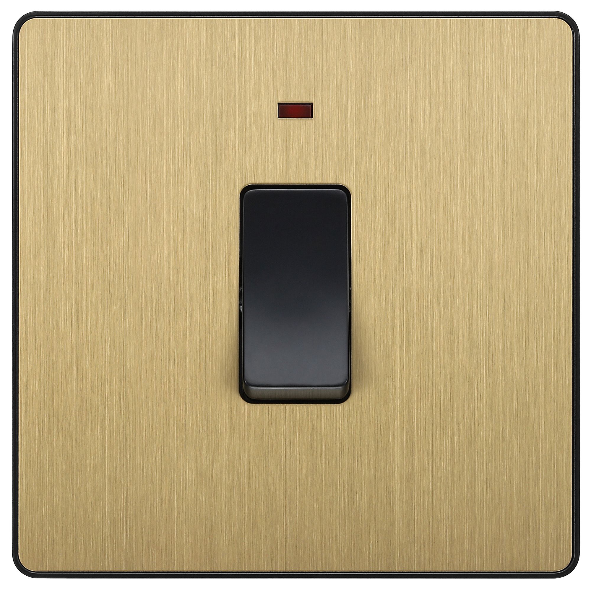 BG 20A 2 way 1 gang Appliance switch Screwless Satin Brass effect