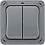 BG 20A Grey 2 gang Outdoor Weatherproof switch with LED indicator